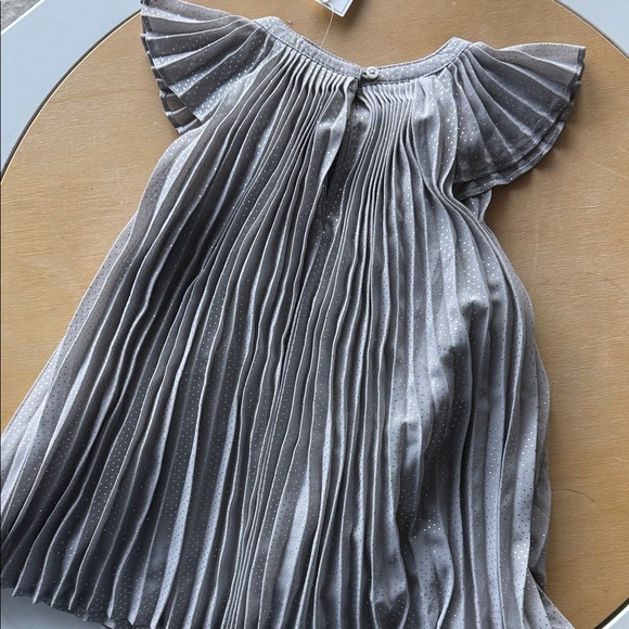 Baby gap sparkle silver polka dots Elegant Gray Pleated Kids Dress - Picture 6 of 6